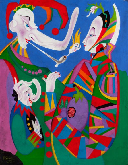 Mihail Chemiakin (Russian, b. 1943) Venetian Car: Mihail Chemiakin (Russian, b. 1943)Venetian Carnival VII, 1990Oil on canvas