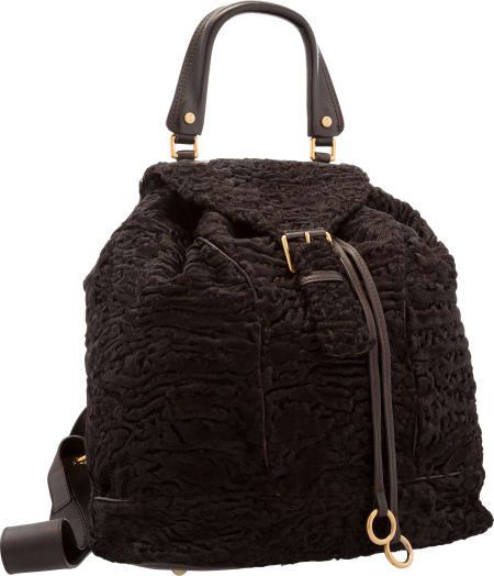 Yves Saint Laurent Brown Marbled Mohair & Leathe (1 of 4)