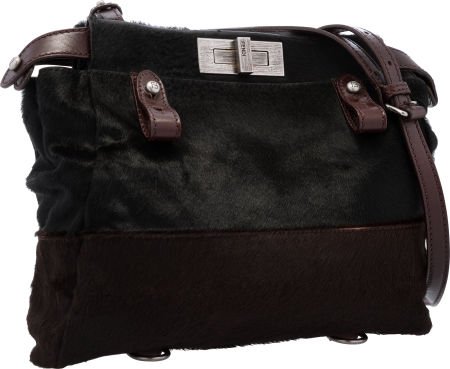 Fendi Black & Brown Ponyhair Peekaboo Bag with S (1 of 3)