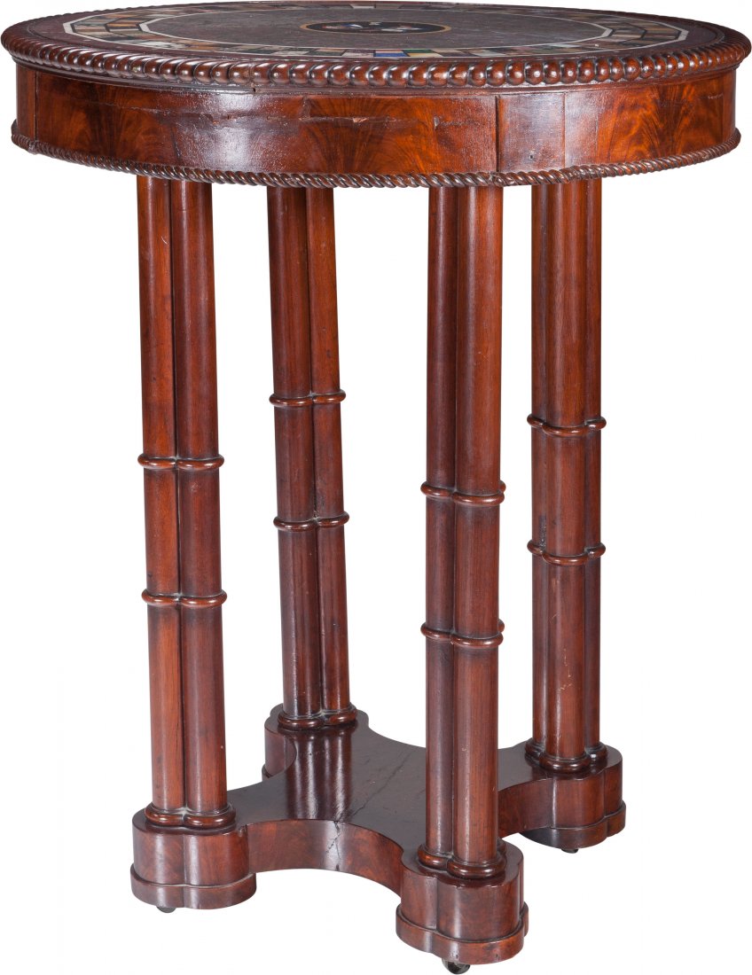 A Charles X Neo-Gothic Mahogany Center Table wit (1 of 3)