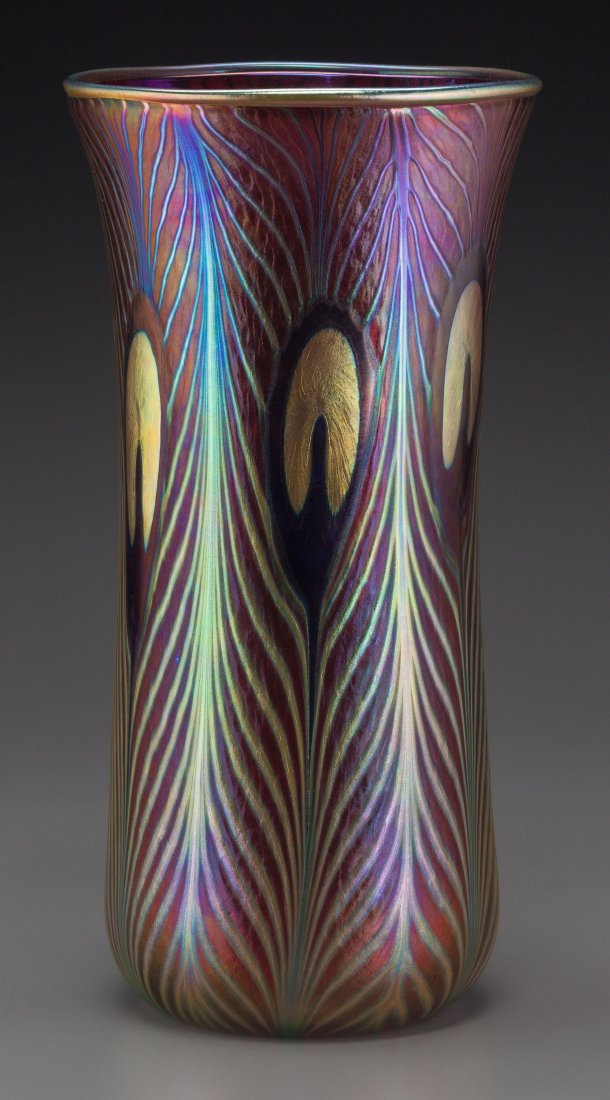 A Charles Lotton Iridescent Ruby and Gold Glass (1 of 3)