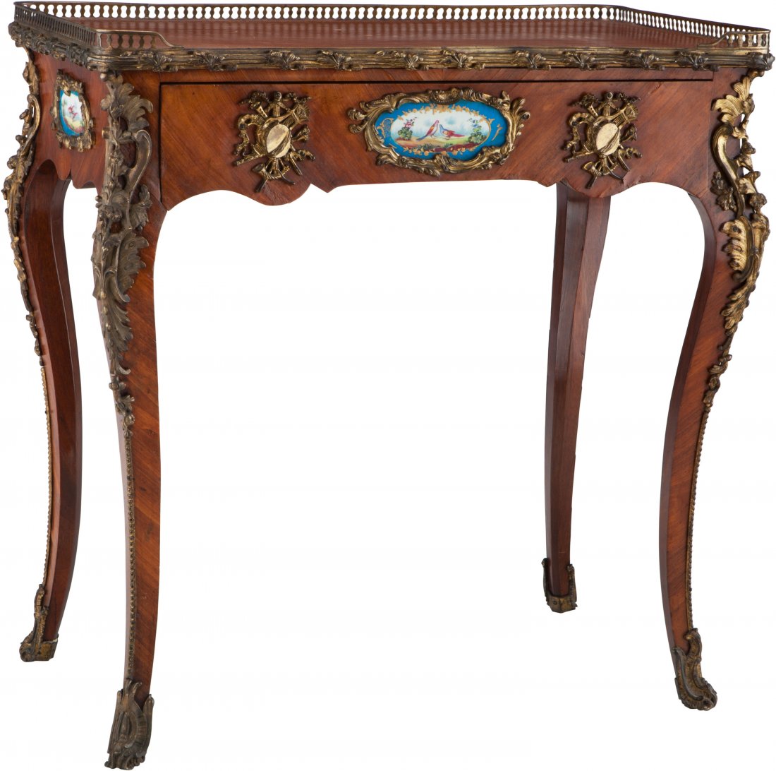 A Louis XV-Style Satinwood Writing Desk with Gil (1 of 3)