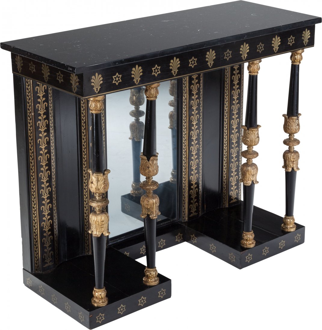 A Regency Ebonized Wood and Brass Inlay Console (1 of 3)