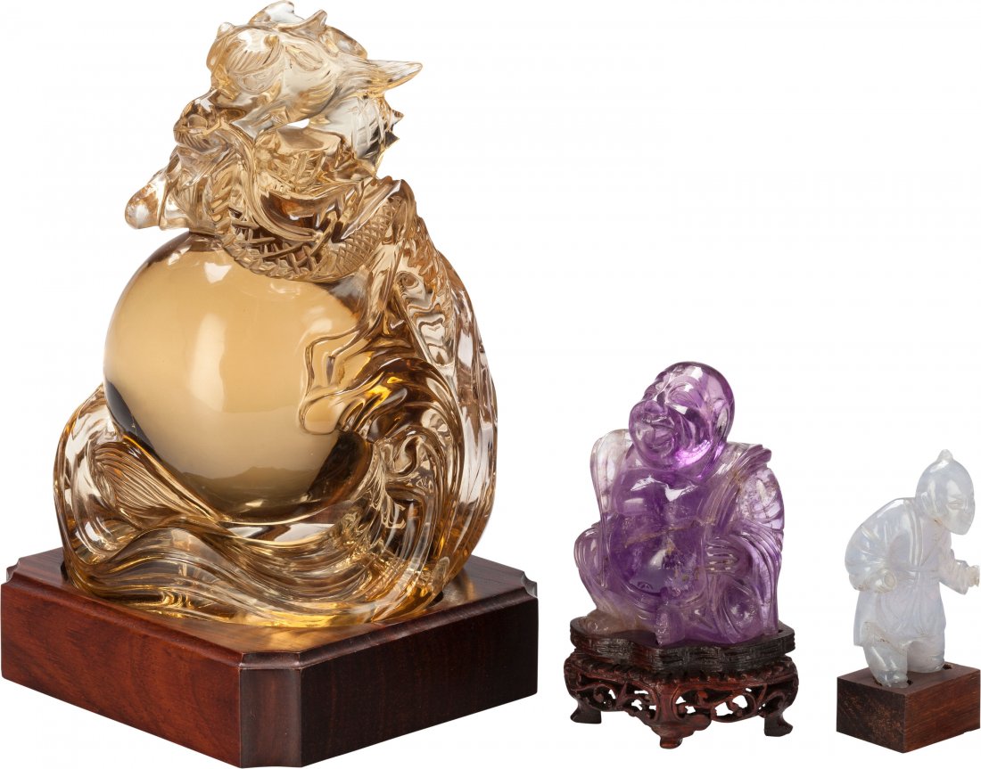 Three Chinese Hardstone Figures, 20th century  6 (1 of 3)