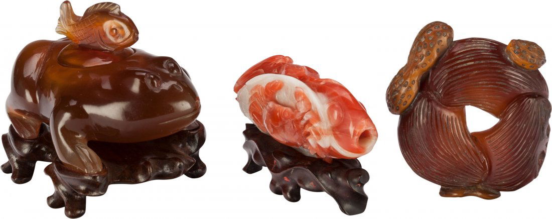 Three Chinese Hardstone Carvings 2 inches high ( (1 of 3)