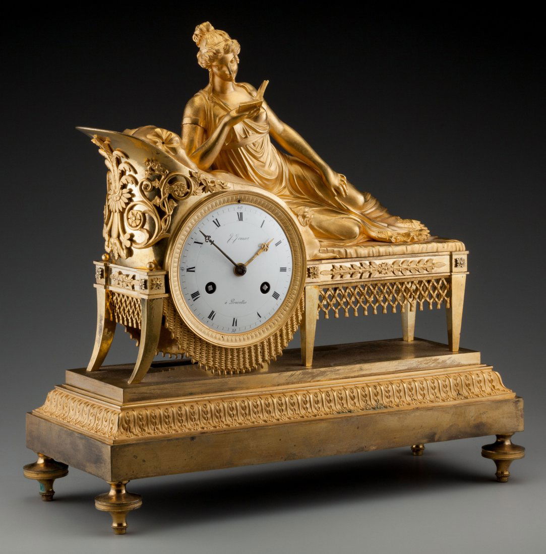 A Fine French Empire Gilt Bronze Figural Mantel (1 of 2)