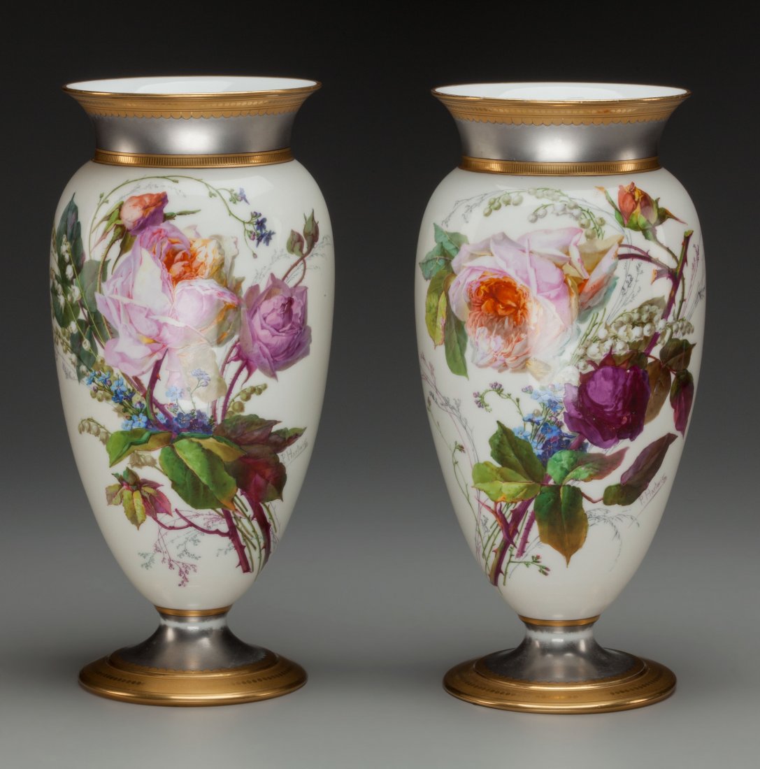 A Pair of Paris Porcelain Painted Vases, circa 1 (1 of 3)
