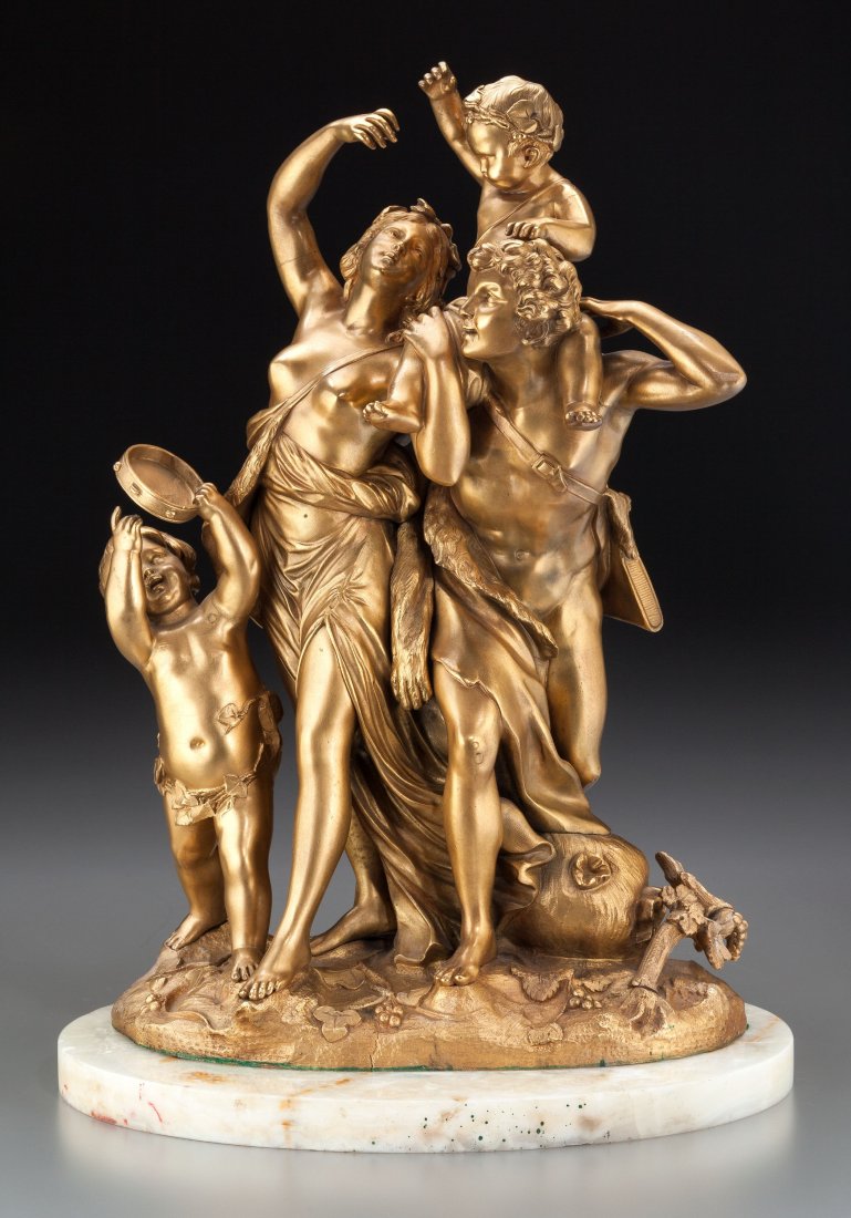After Michel Claude Clodion (French, 1738-1814) : After Michel Claude Clodion (French, 1738-1814) Bacchic Group Gilt bronze, qu
