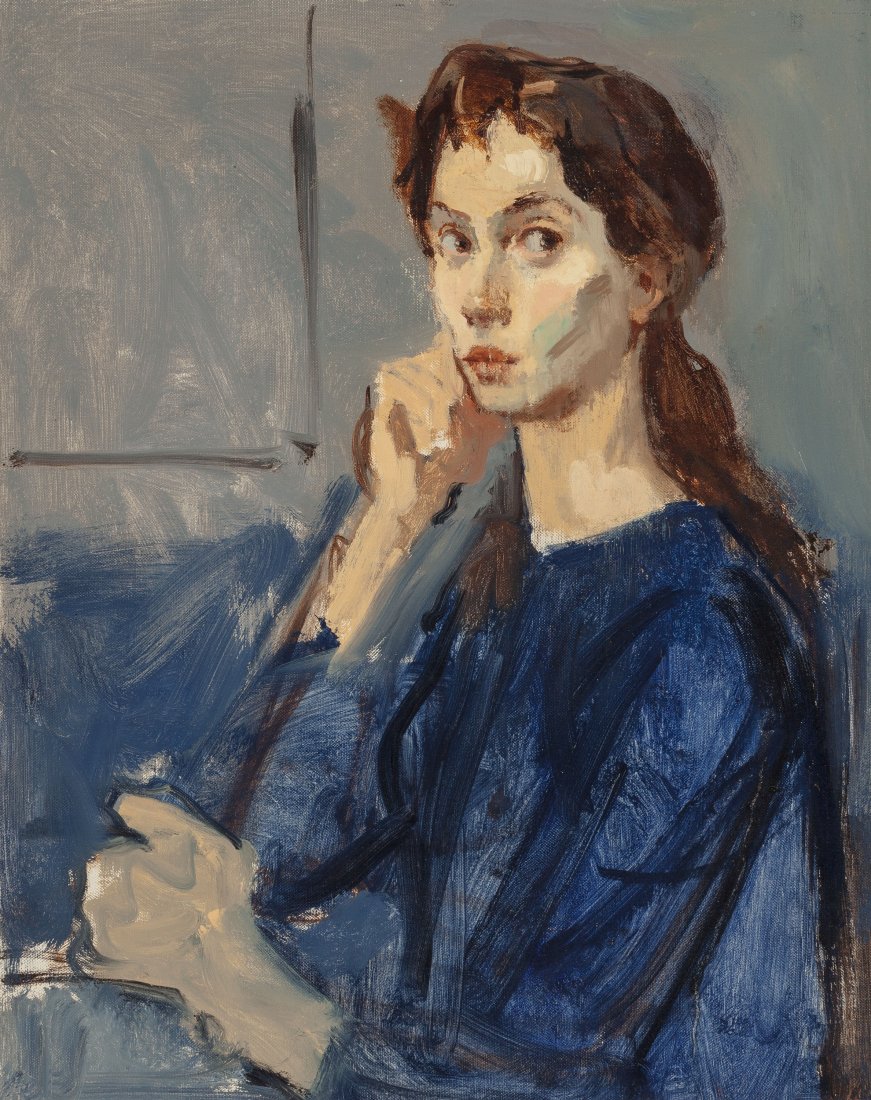 Moses Soyer (American, 1899-1974) Portait of Cyn: Moses Soyer (American, 1899-1974)Portait of CynthiaOil on canvas20 x 16