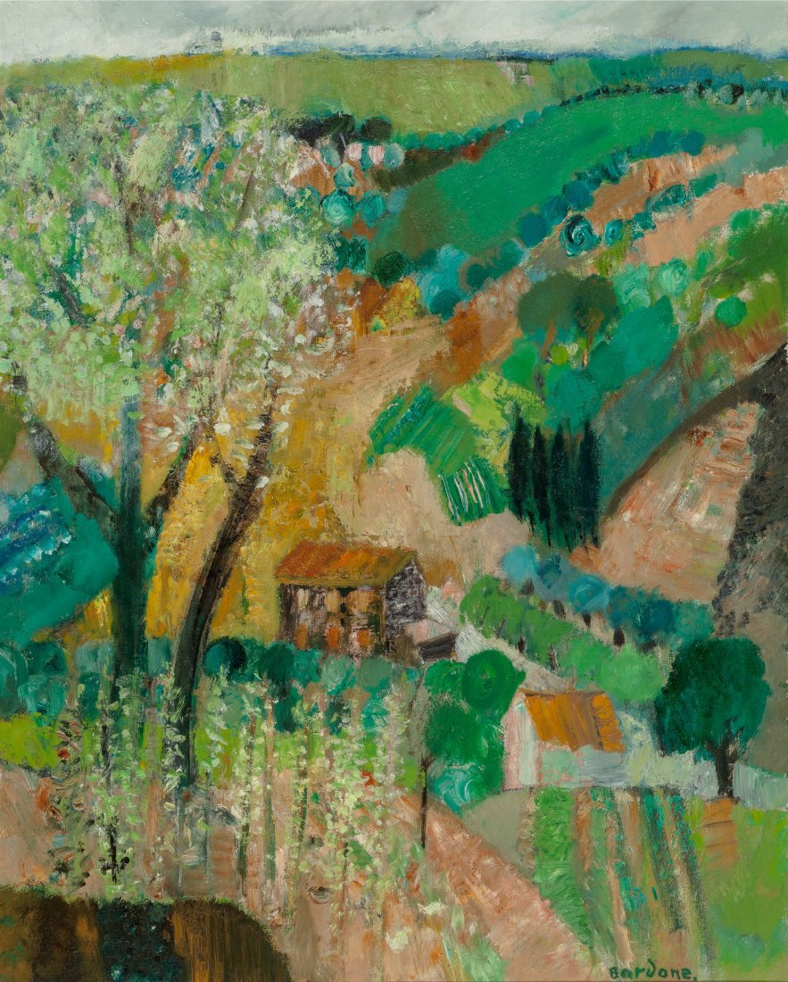 Guy Bardone (French, b. 1927) Les Oliviers de Ti: Guy Bardone (French, b. 1927)Les Oliviers de Tivoli, 1964Oil on canvas3