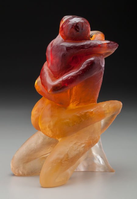 A Daum Pate-de-Verre Glass Sculpture: Tantra, la: A Daum Pate-de-Verre Glass Sculpture: Tantra, late 20th centur