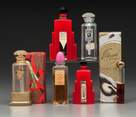 Six Art Deco Glass Perfume Bottles, circa 1935-1 (1 of 1)