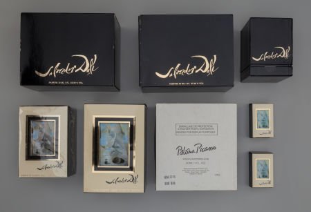 Seven Salvador Dali and Paloma Picasso Perfumes,: Seven Salvador Dali and Paloma Picasso Perfumes, circa 1980-1990 5-1/4 inches high (13