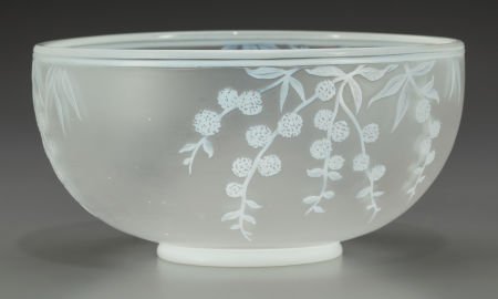A Thomas Webb & Sons Overlay Glass Floral Bowl,: A Thomas Webb & Sons Overlay Glass Floral Bowl, Stourbridge, England, circa 1890Marks
