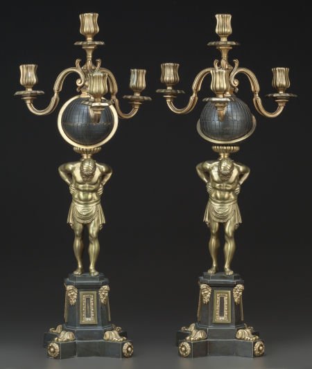 A Pair of Empire-Style Gilt and Patinated Bronze (1 of 2)