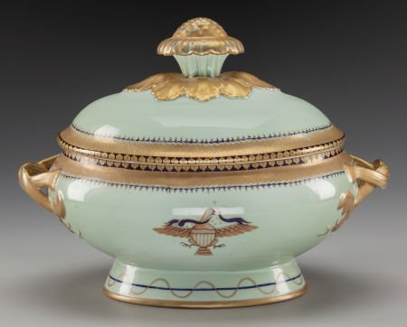 A Mottahedeh Porcelain and Partial Gilt Covered (1 of 3)