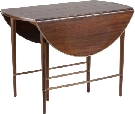 A Paul McCobb Mahogany and Brass Drop-Leaf Table (1 of 3)