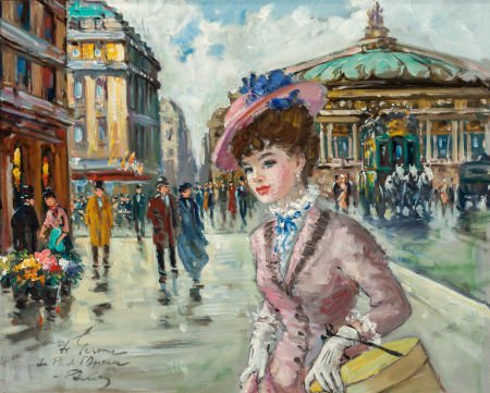 François Gerome (French, b. 1895) Place de l'Ope (1 of 3)