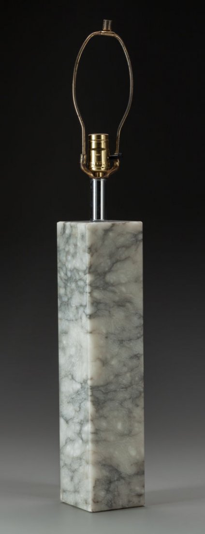 A Robert Sonneman Marble Table Lamp, circa 1960: A Robert Sonneman Marble Table Lamp, circa 196022 inches high (55.9 cm) (excluding harp)