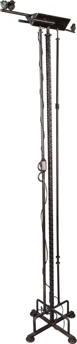 An Ilana Goor Enameled Iron and Bronze Torchiere: An Ilana Goor Enameled Iron and Bronze Torchiere, circa 1985 Signed: GOOR 74