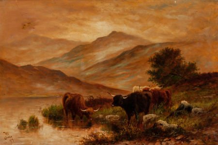 Joel Owen (British, 1892-1931) Cows in the Highl (1 of 3)