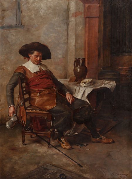 F. Schoninger (German, 19th Century) Idle Hours, (1 of 4)