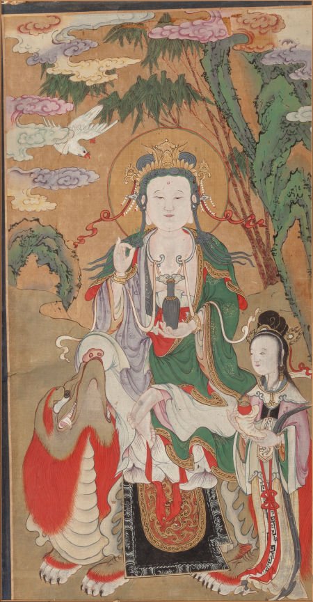 Chinese School Myth Tempera on paper 21-3/4 x 1: Chinese School Myth Tempera on paper 21-3/4 x 13-3/4 inches (55.2 x