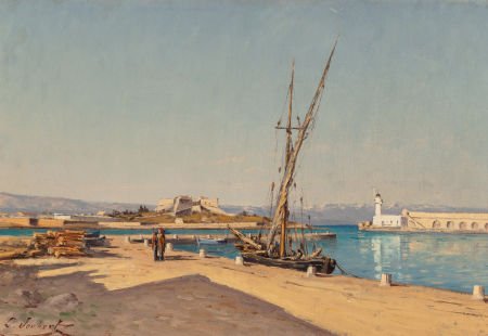 Léon Joubert (French, 1876-1920) European Harbor (1 of 4)