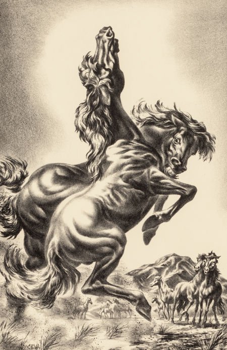 Charles Banks Wilson (American, 1918-2013) The C: Charles Banks Wilson (American, 1918-2013) The Challenger, 1954 Lithograph on