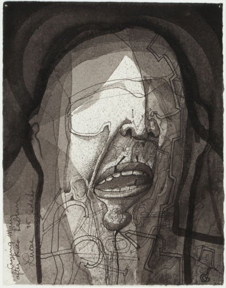 After Rico Lebrun Crying Man, 1995 Ink wash on : After Rico Lebrun Crying Man, 1995 Ink wash on paper 8-7/8 x 7 inche