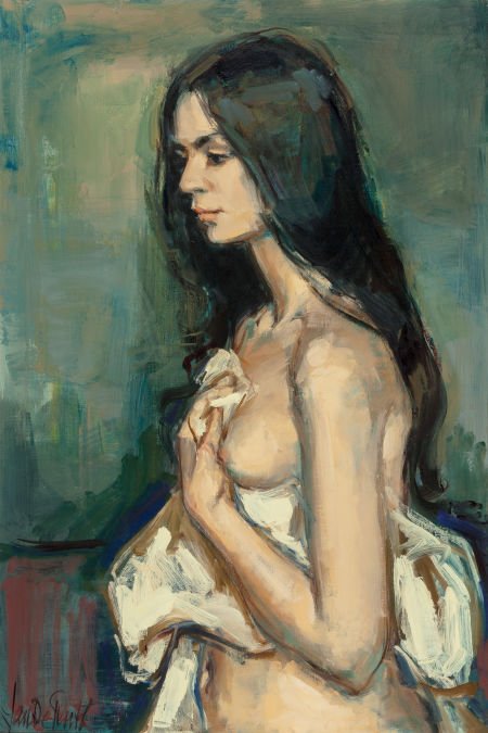 Jan de Ruth (American/Czech, 1922-1991) A Female: Jan de Ruth (American/Czech, 1922-1991)A Female NudeOil on canvas29-3/4