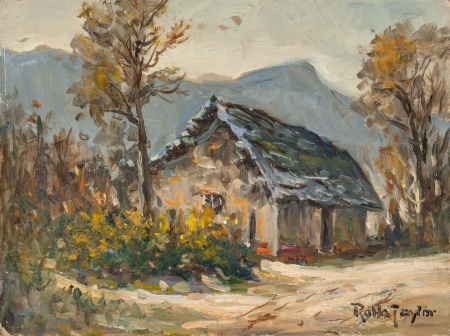 Rolla Sims Taylor (American, 1872-1970) Mountain: Rolla Sims Taylor (American, 1872-1970)Mountain Hut, La Cercada, MexicoOil