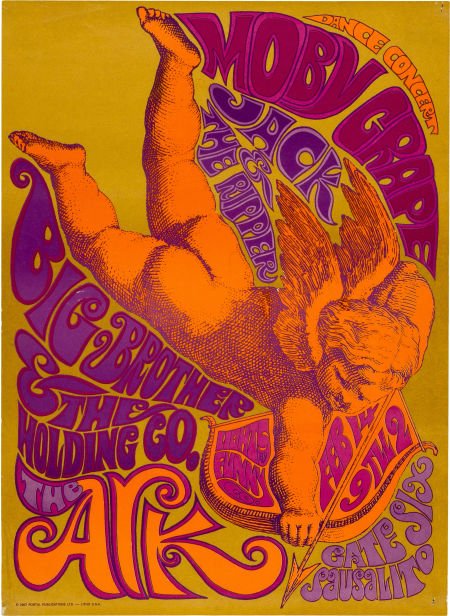 Moby Grape/ Big Brother and the Holding Company: Moby Grape/ Big Brother and the Holding Company Concert Poster Group (1967). Beautiful fi