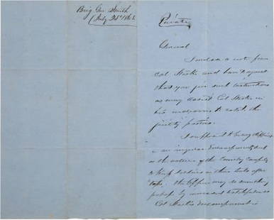 Martin Luther Smith Autograph Letter Signed With: Martin Luther Smith Autograph Letter Signed With a Postscript Signed With Initials. Two p