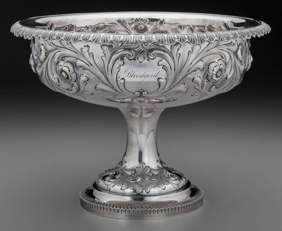 A George Sharp Silver Footed Center Bowl, Philad: A George Sharp Silver Footed Center Bowl, Philadelphia, Pennsylvania, circa 1852-1866Marks: (
