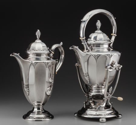 A Gorham Silver Coffee Pot and Hot Water Kettle (1 of 3)