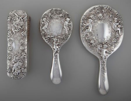 A Three Piece Gorham Silver Vanity Set, Providen (1 of 3)