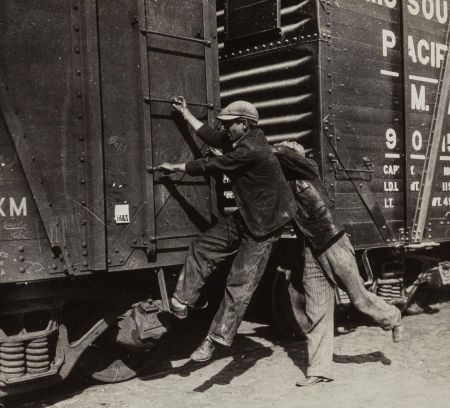 Walker Evans (American, 1903-1975) Young Men Hop: Walker Evans (American, 1903-1975)Young Men Hopping a Train, 1936Gelatin si