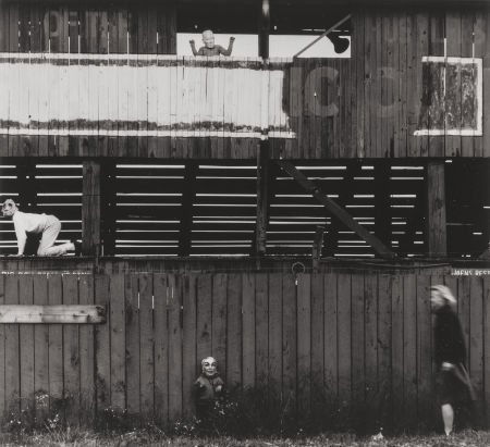 Ralph Eugene Meatyard (American, 1925-1972) Unti: Ralph Eugene Meatyard (American, 1925-1972)Untitled (masked children in a barn)