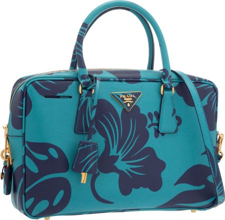 Prada Turchese Blue Tropical Saffiano Leather TV (1 of 4)