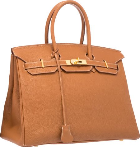 Hermes 35cm Gold Togo Leather Birkin Bag with Go (1 of 5)