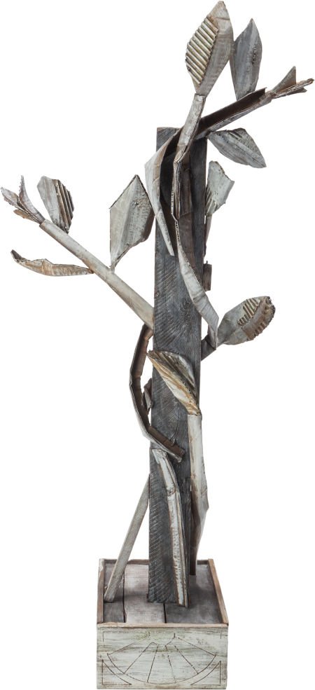 David Bates (b. 1952) Vine, 2012 Bronze with whi: David Bates (b. 1952)Vine, 2012Bronze with white paint and patina48-1/2