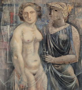 Thomas Duncan Benrimo (American, 1887-1958) Sapp: Thomas Duncan Benrimo (American, 1887-1958)Sappho, 1957Oil on board24 x