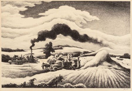 Thomas Hart Benton (American, 1889-1975) Threshi: Thomas Hart Benton (American, 1889-1975)Threshing, 1941Lithograph on paper<