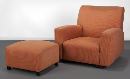 Gilbert Rohde (American, 1894-1944) Lounge Armch: Gilbert Rohde (American, 1894-1944)Lounge Armchair and Ottoman, 1935, Herman Mi