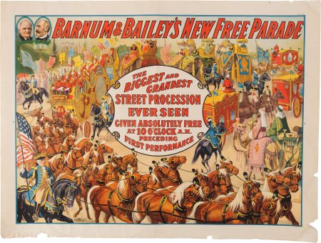 Colorful 1915 Barnum & Bailey Circus Poster, Fea (1 of 1)