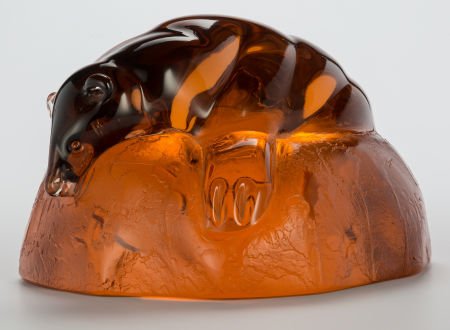 Pino Signoretto (Italian, b. 1944) Polar Bear, 1: Pino Signoretto (Italian, b. 1944) Polar Bear, 1979 Cast orange glass 6-1/