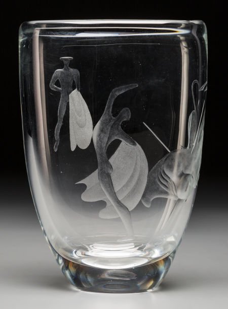 Vicke Lindstrand (Swedish, 1904-1983) Bull Fight (1 of 4)