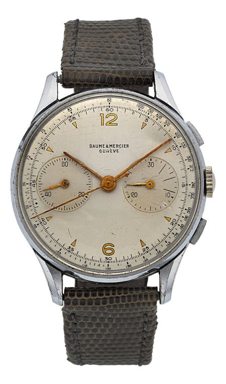 Baume & Mercier Vintage Stainless Steel Chronogr: Baume & Mercier Vintage Stainless Steel Chronograph Ref. 908 Case: stainless steel, case n