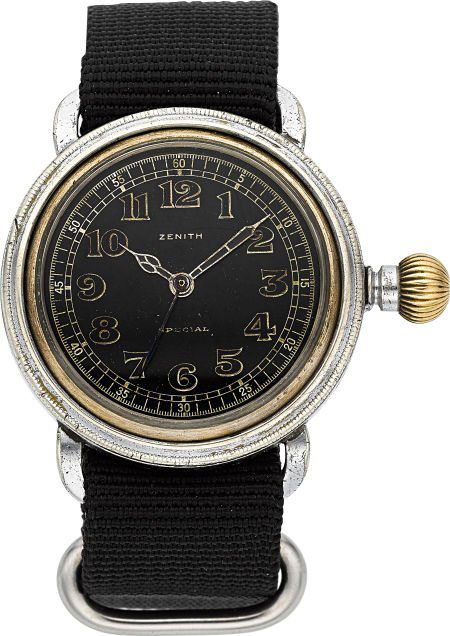 Zenith Special Vintage Pilot Watch Case: base m: Zenith Special Vintage Pilot Watch Case: base metal, 41 mm, no. 8157958, 3-body, stepped b